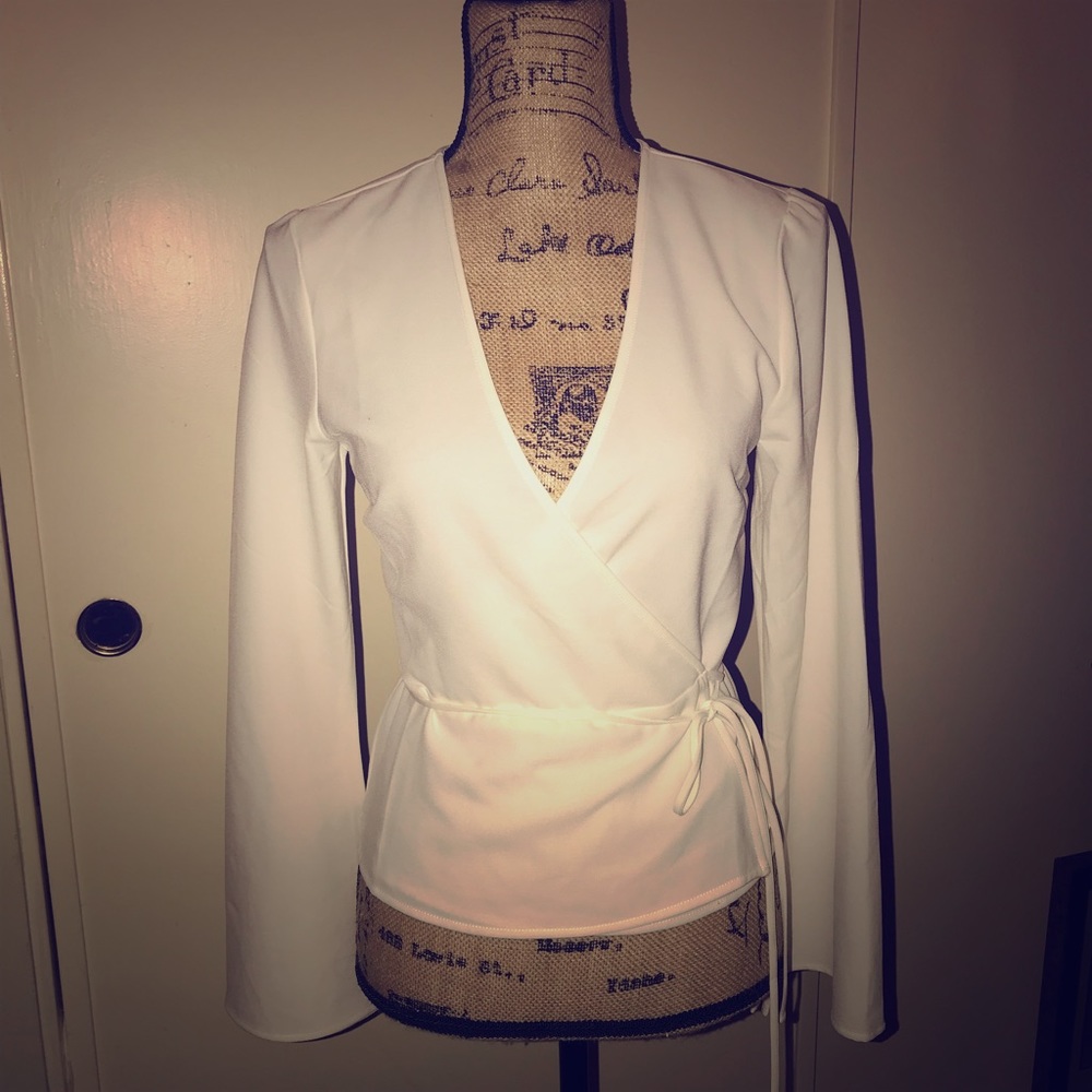 White wrap around Top